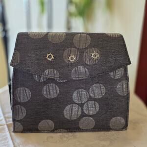 NIB Champagne Italy gray with gray polka dots purse